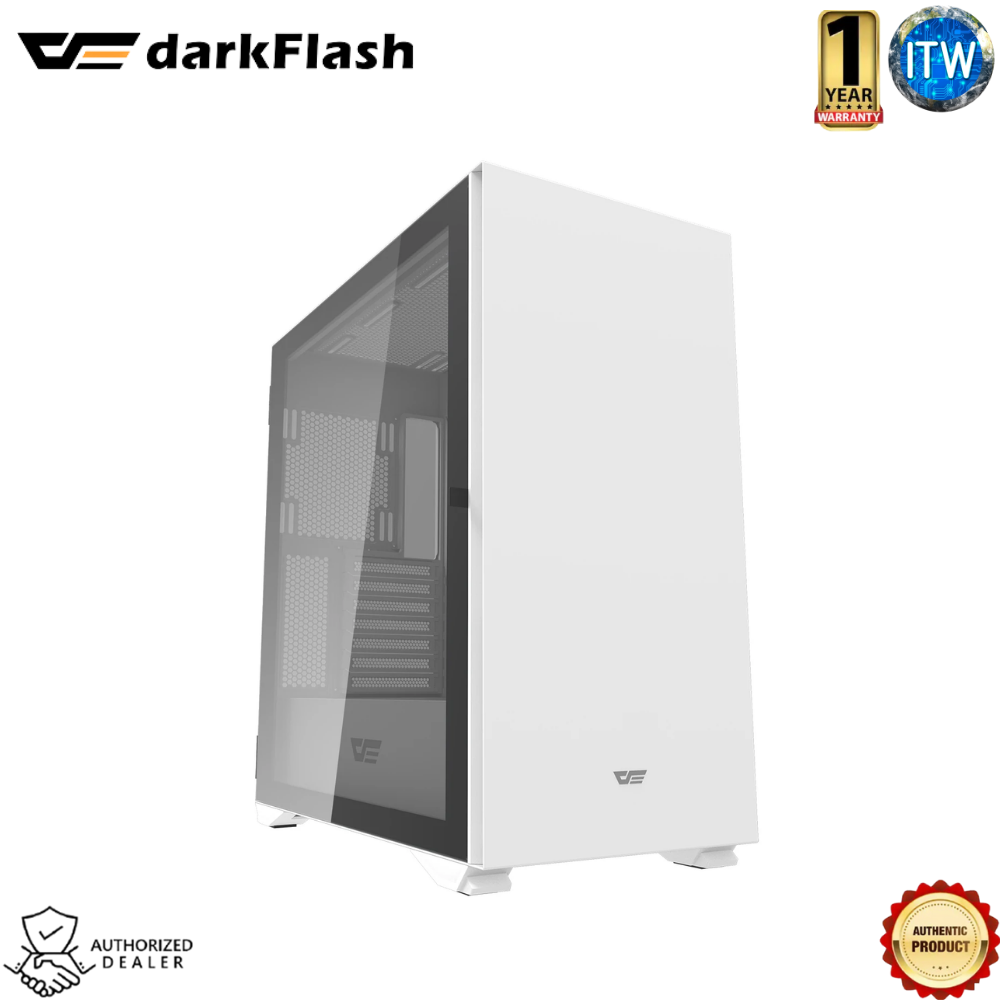 Darkflash DLX22 ATX Computer Case Mesh Panel with Graphics Card Holder (White)