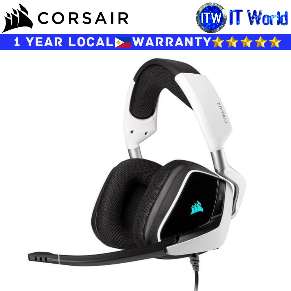 Corsair Wired Gaming Headset Headphones Void RGB Elite USB Premium White (CA-9011204-AP)