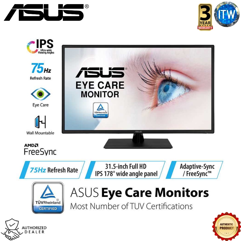 ASUS VA329HE - 31.5&quot;, FHD(1920 x 1080), 75Hz, Adaptive-Sync/FreeSync Eye Care Monitor (VA329HE)