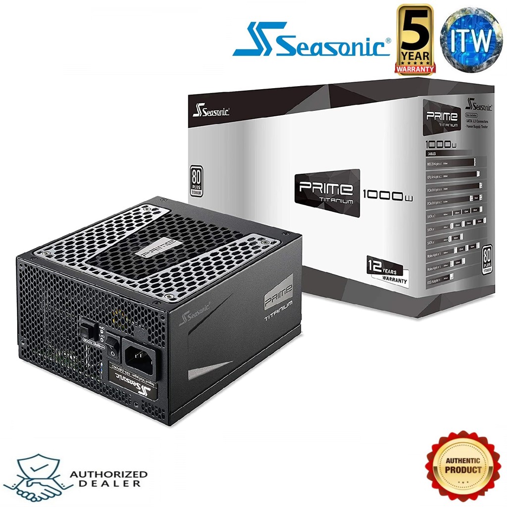 Seasonic PRIME ULTRA TITANIUM 1000W  80+ Titanium Fully Modular Power Supply Unit (SSR-1000TR)