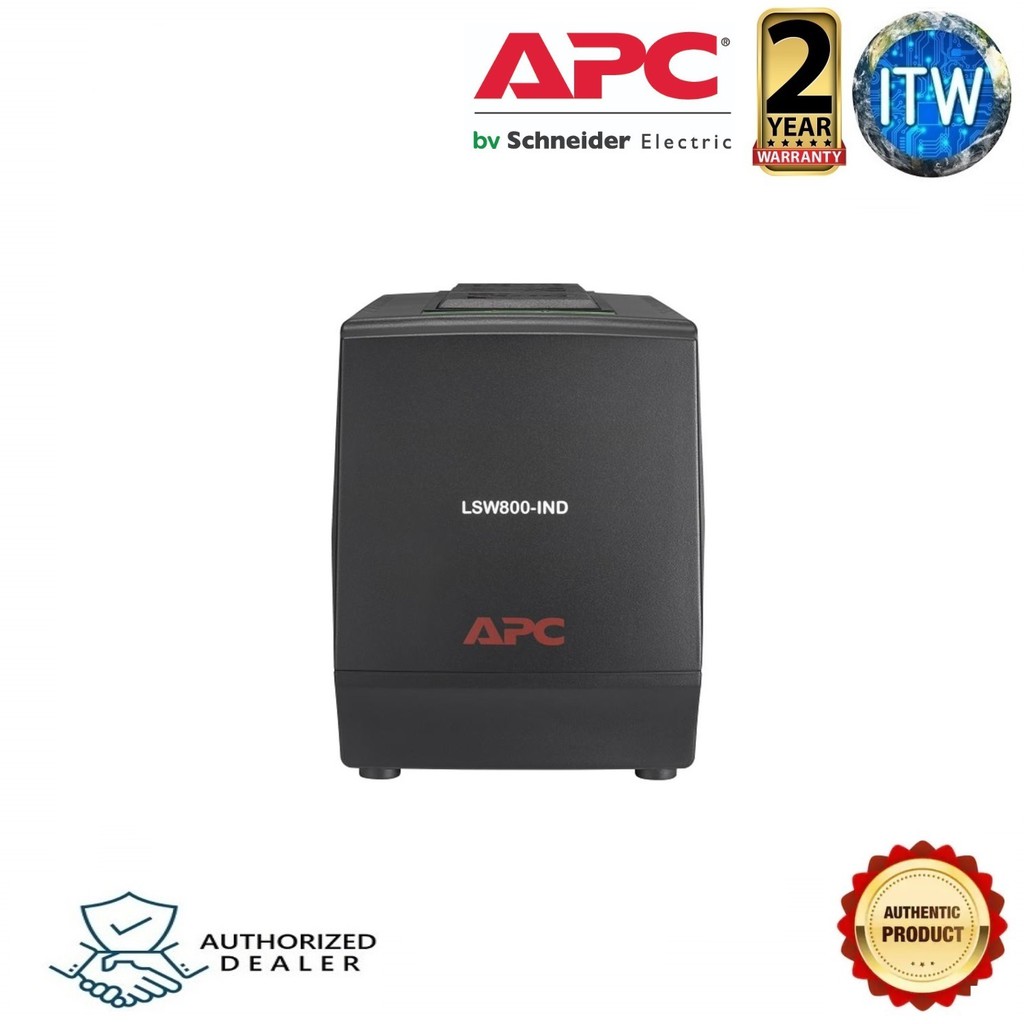 APC Line-R LSW800-IND 400W 800VA Automatic Voltage Regulator, 3 Universal Outlets, 230V