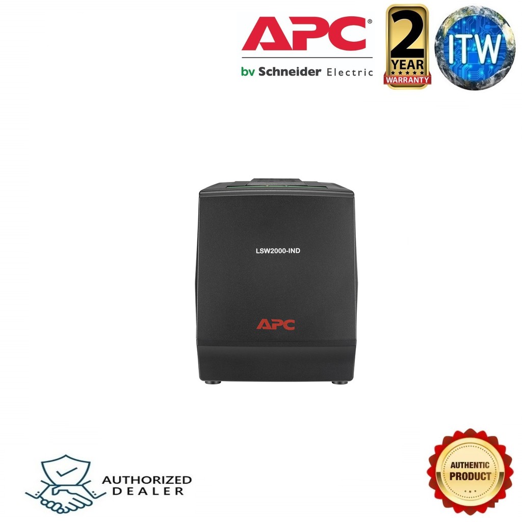 APC Line-R LSW2000-IND 1000W 2000VA Automatic Voltage Regulator, 3 Universal Outlets, 230V