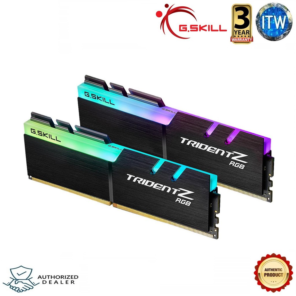 G.Skill Trident Z RGB 16GB(8GBx2) DDR4-3600Mhz CL18 1.35V Desktop Memory (F4-3600C18D-16GTZRX)