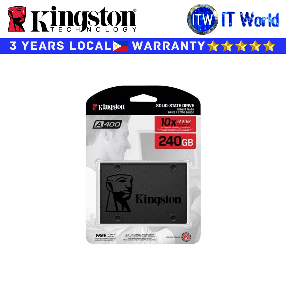 Kingston 480GB SSD A400 2.5&quot; SATA III 3D NAND Internal (SA400S37/480G)