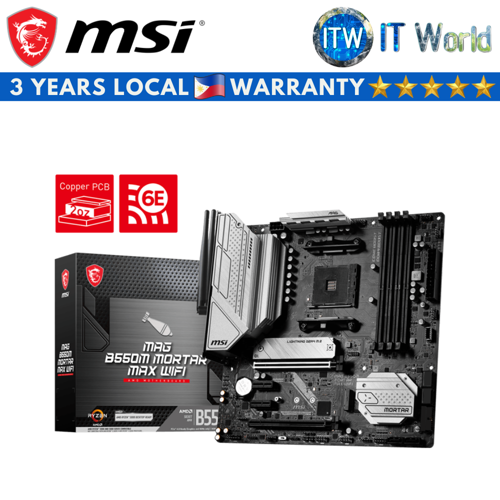 MSI MAG B550M Mortar Max Wifi micro-ATX AM4 DDR4 Motherboard