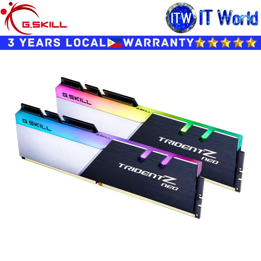 G.Skill DDR4 RAM 32GB (2x16GB) 3200Mhz Trident Z Neo for AMD Ryzen (F4-3200C16D-32GTZN)