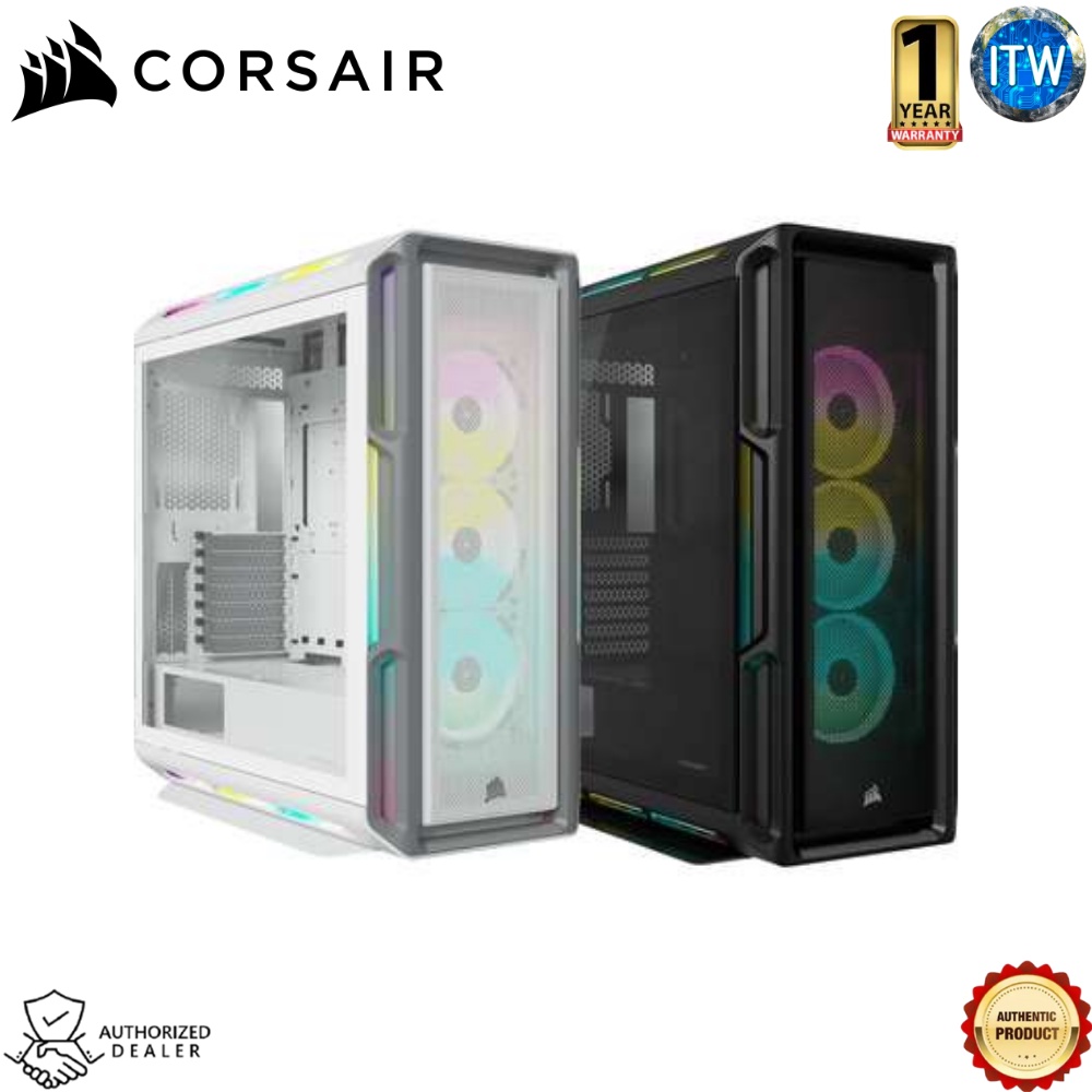 Corsair iCUE 5000T RGB Tempered Glass Mid-Tower ATX PC Case (Black / White)