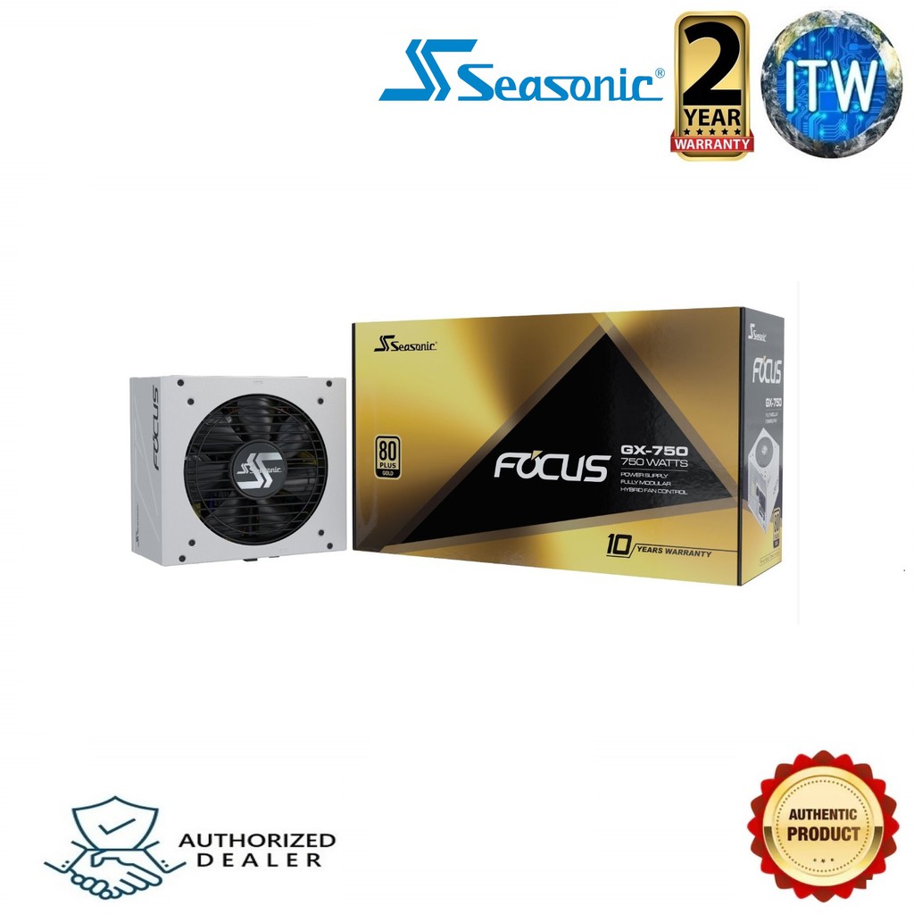 ITW | Seasonic FOCUS GX-750 WHITE 750W 80+ Gold Full Modular Power Supply Unit (SSR-750FX WHITE)