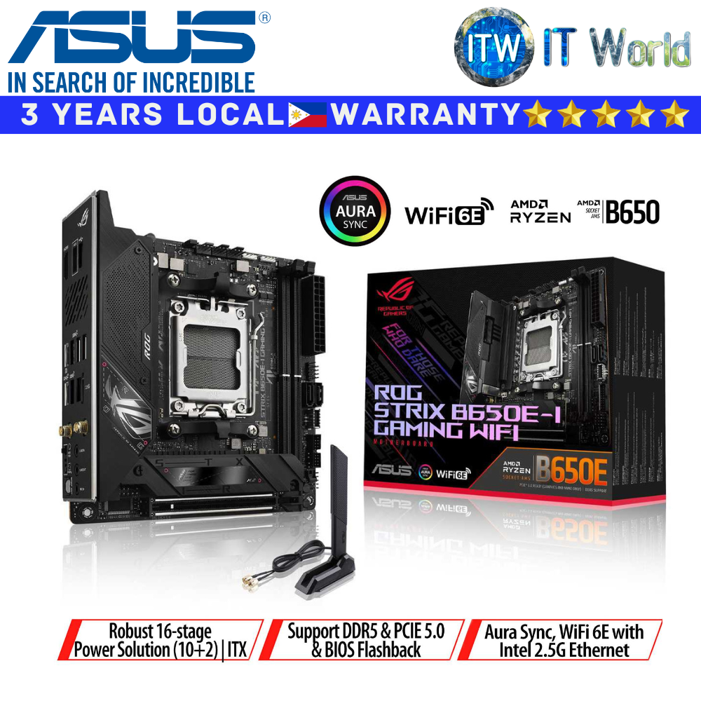ASUS Motherboard ROG Strix B650E-I Gaming Wifi mini-ITX AM5 DDR5