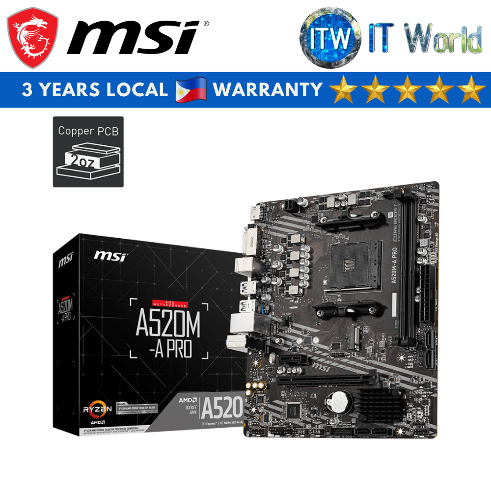 MSI A520M-A Pro micro-ATX AM4 DDR4 Motherboard