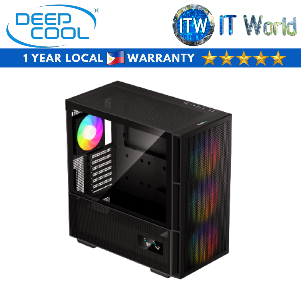 Deepcool CH560 Digital High Airflow Reimagined Tempered Glass PC Case (Black/White) (Black)