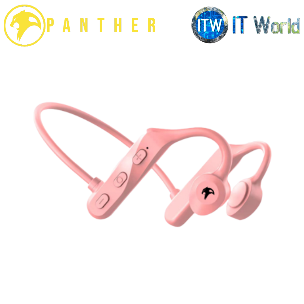 Panther Bone Conduction Earphones (Black/Pink) (Pink)