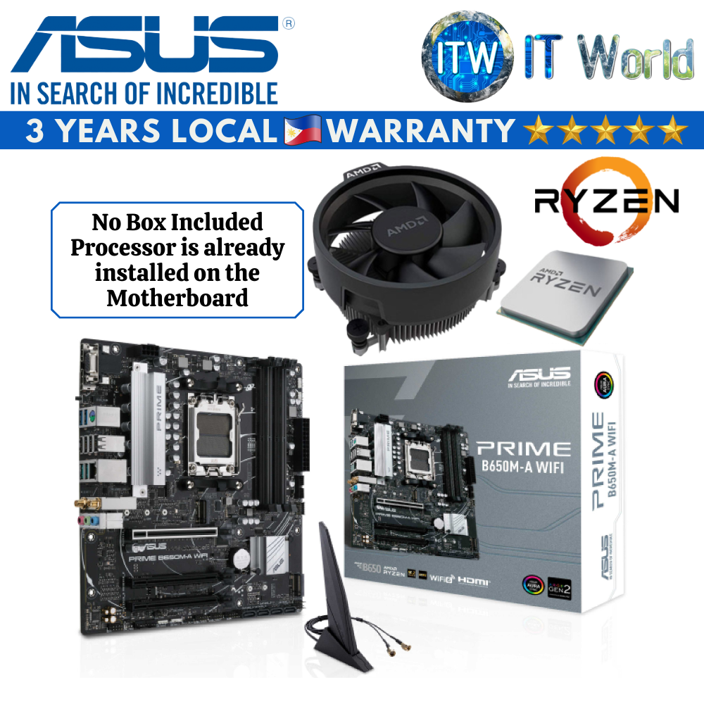 AMD Ryzen 5 7500F (Tray type) Desktop Processor with Asus Prime B650M-A Wifi Motherboard Bundle