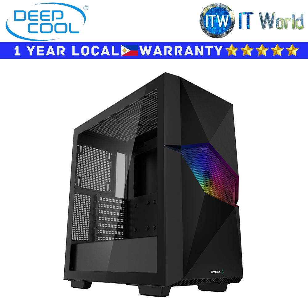 Deepcool Computer PC Case Cyclops Black Mid-Tower Tempered Glass (R-BKAAE1-C-1)