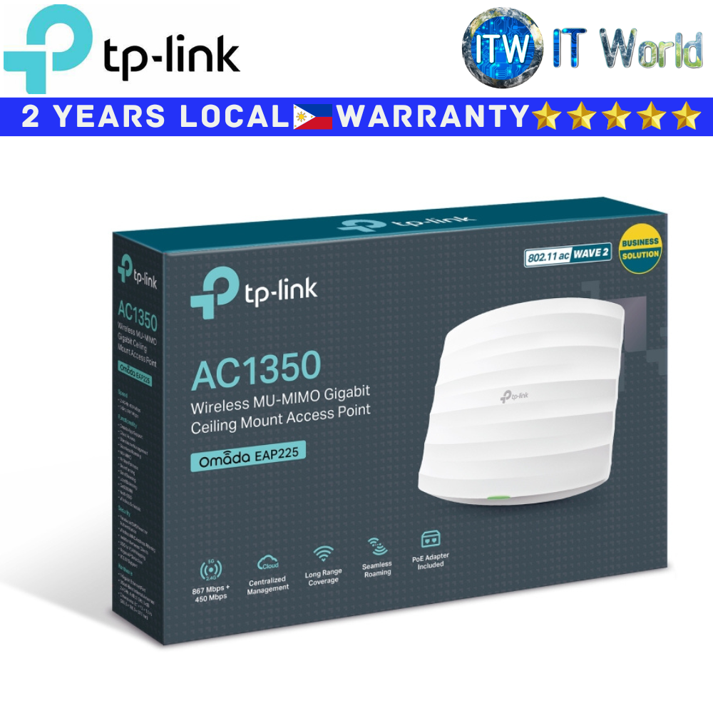 TP-Link WirelessAccess Point EAP225 AC1350 MU-MIMO Gigabit Ceiling Mount