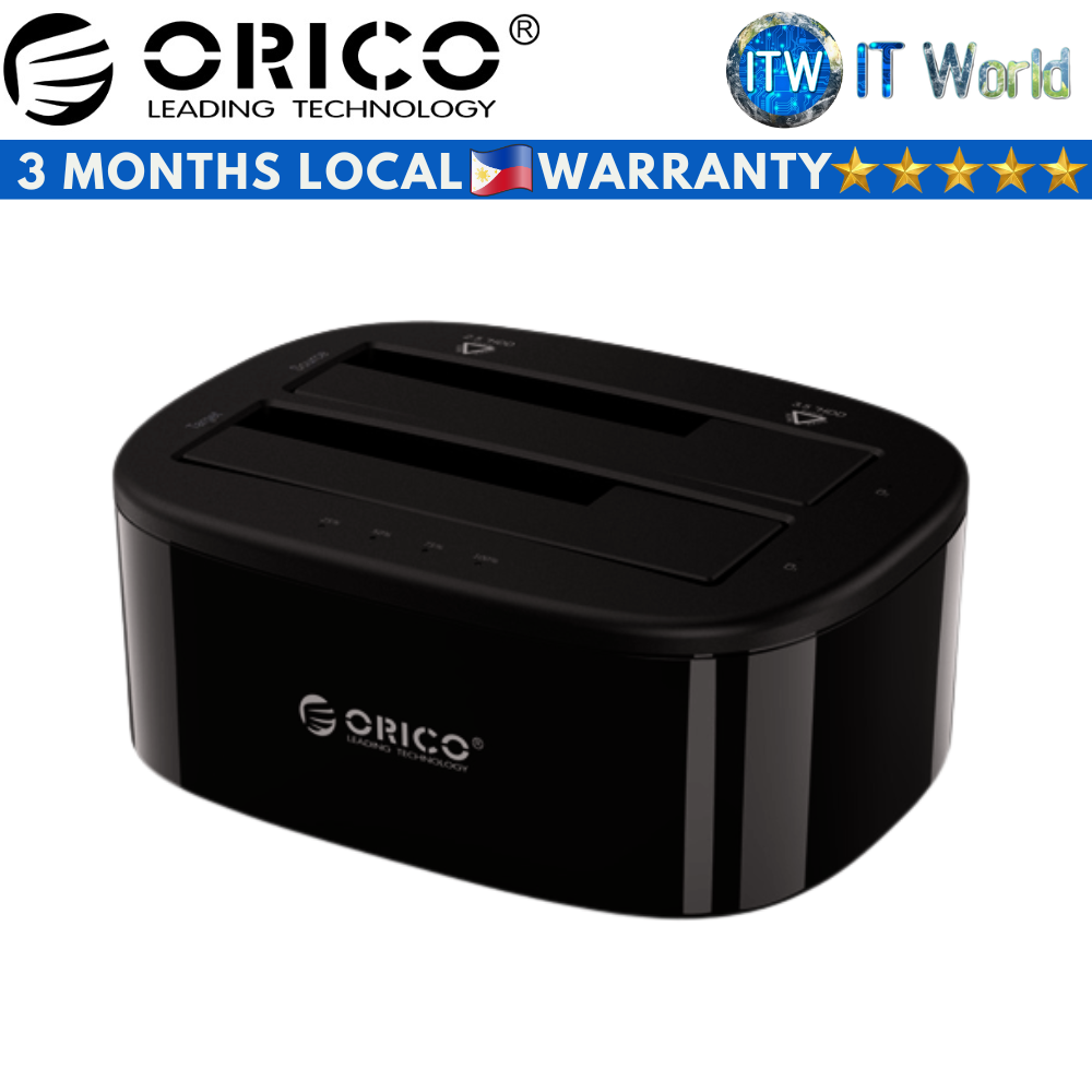 Itw | Orico USB Hub Docking Station 2-Bays USB 3.0 Offline Clone Hard Drive Dock(6228US3-C-US-BK-BP)