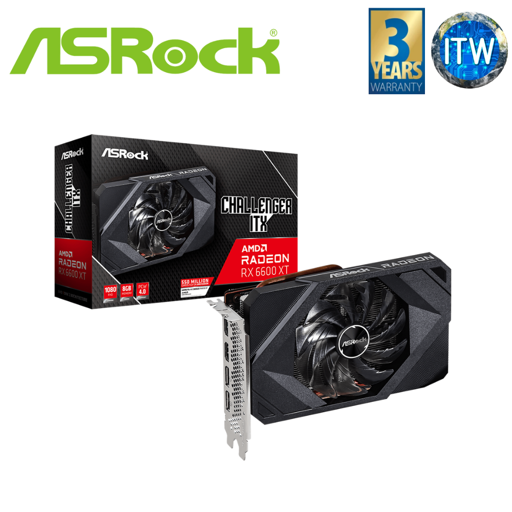 Asrock Amd Radeon RX 6600 XT Challenger ITX 8GB GDDR6 Graphic Card