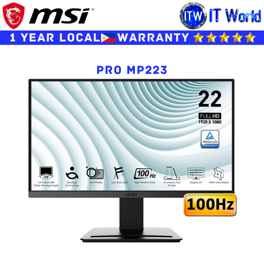 MSI Monitor Pro MP223 21.45&quot; 1920x1080 FHD / 100Hz / VA / 1ms MPRT, 4ms GTG