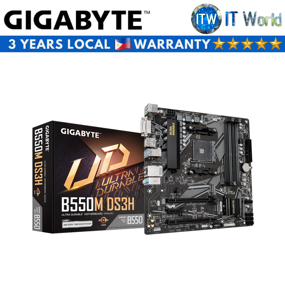 Gigabyte B550M DS3H micro-ATX AM4 DDR4 Motherboard (rev. 1.7) (GIGABYTE B550M DS3H rev1.7)