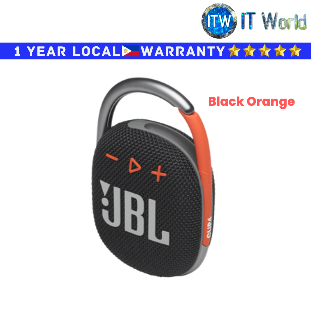 JBL Harman Bluetooth Speaker Clip4 Portable  (Blue/Blue Pink/Teal/Orange/BLK Orange/Red/Pink)(Black Orange)
