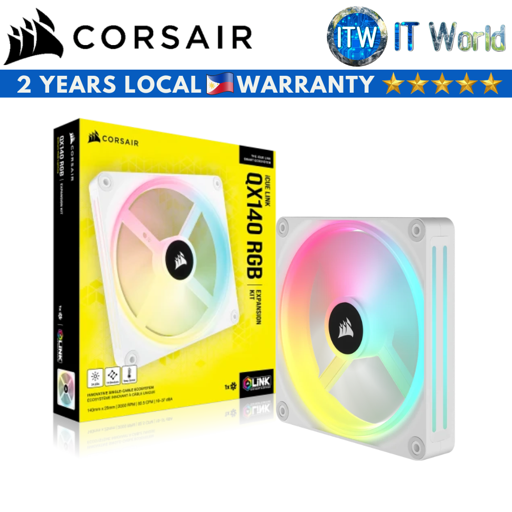 Corsair iCUE Link QX140 RGB 140mm Magnetic Dome Single Fan (White)