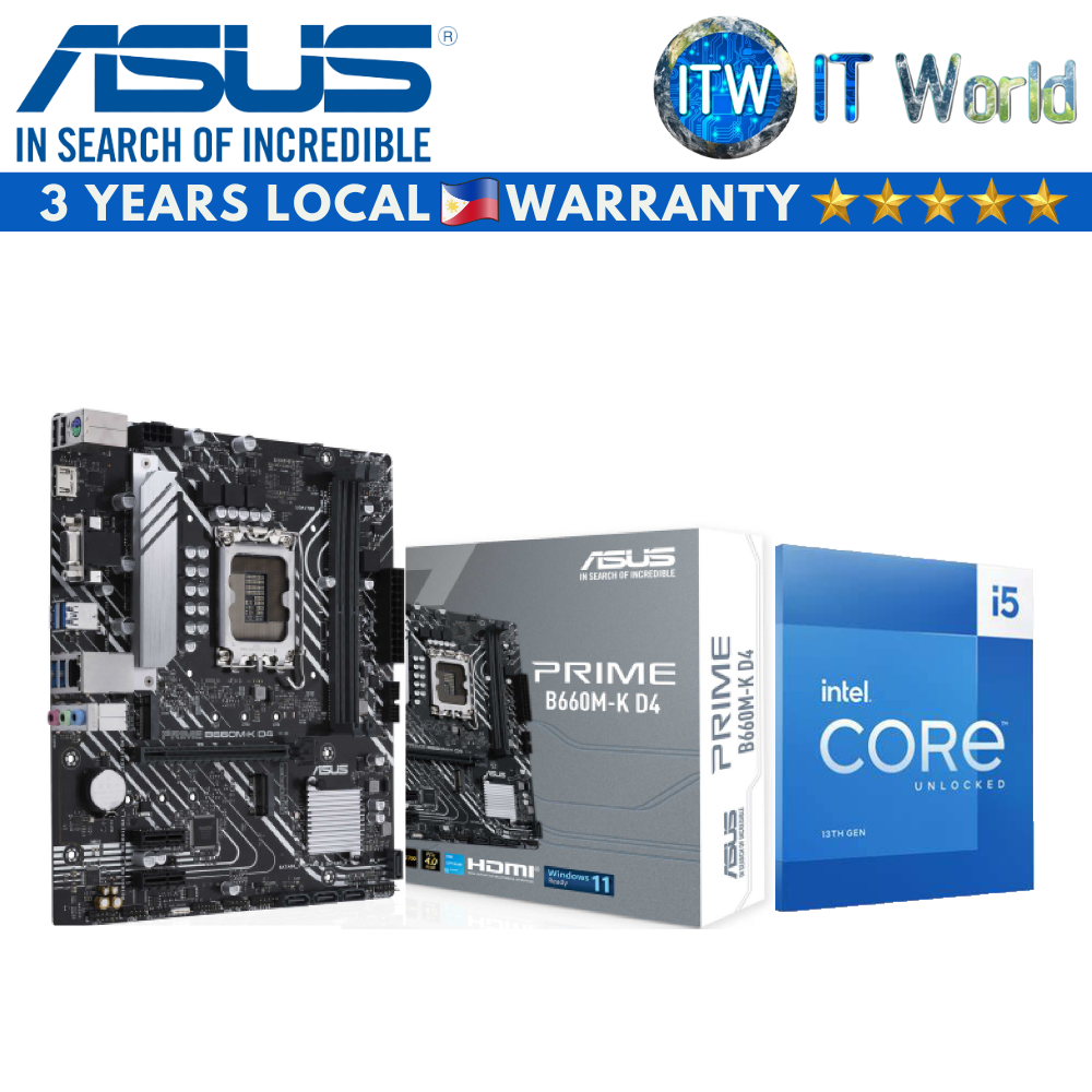 Intel Core i5-13600K Desktop Processor with ASUS Prime B660M-K D4 Motherboard Bundle
