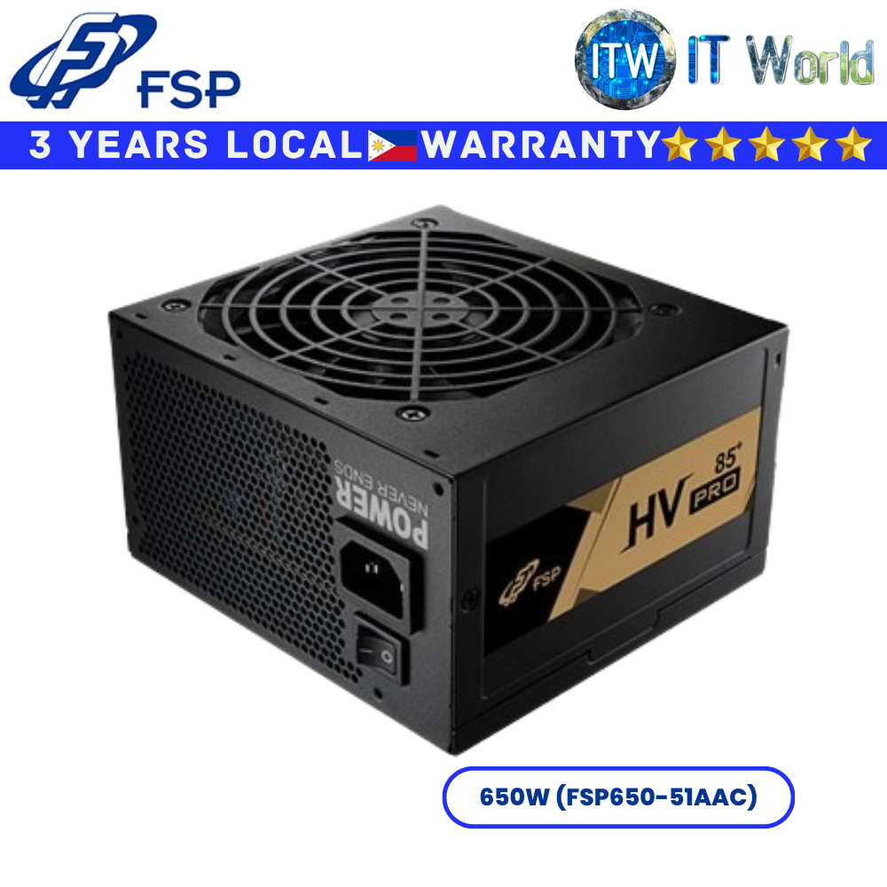 FSP PSU 550Watts/650Watts HV PRO 85+ Active PFC, ATX Power Supply Unit (550W | 650W)(650W)