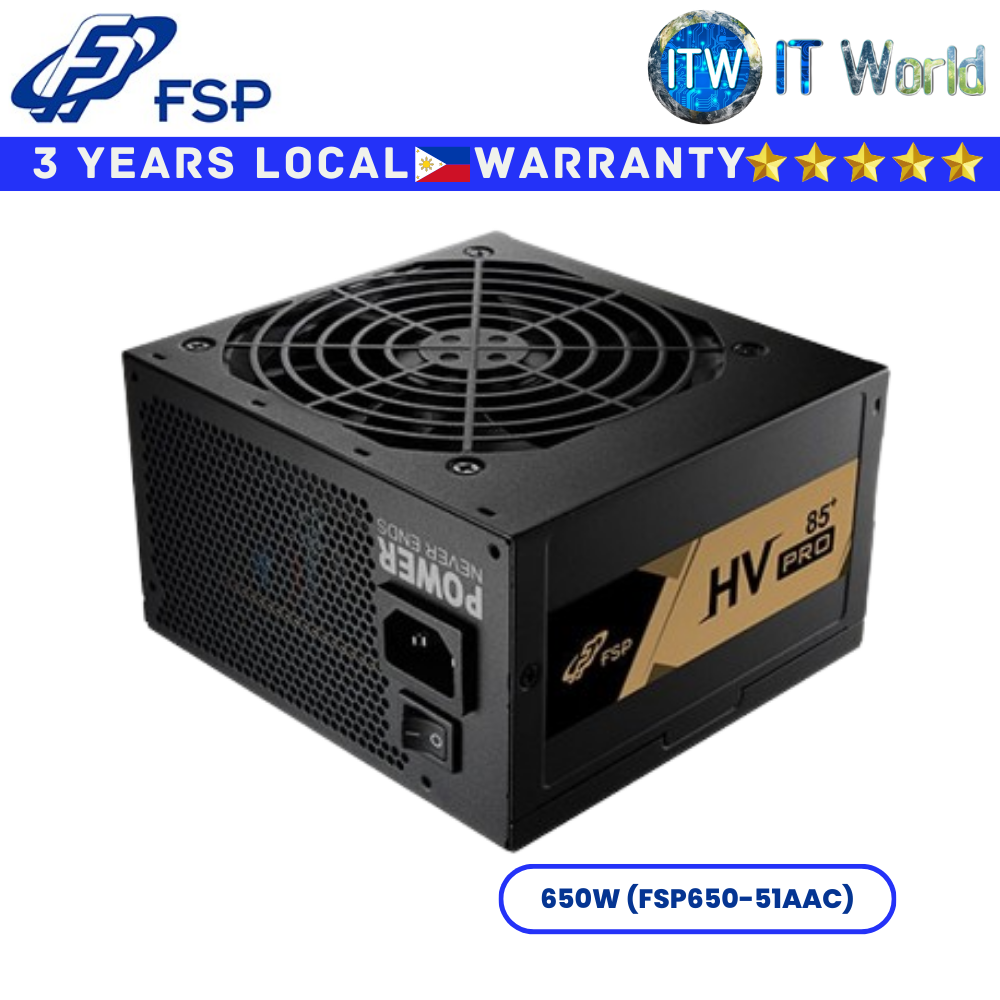 FSP PSU 650Watts HV PRO 85+ Active PFC, ATX Power Supply Unit (FSP650-51AAC)