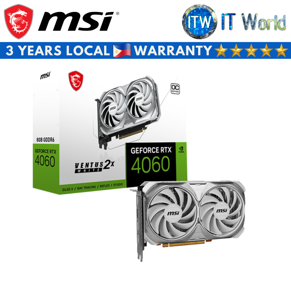 MSI Geforce RTX 4060 Ventus 2X White 8GB GDDR6 OC Graphic Card