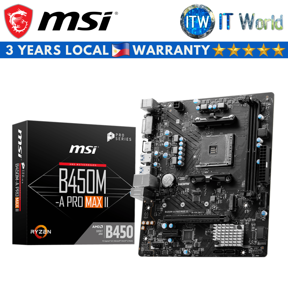 MSI Motherboard B450M-A Pro Max II mATX AM4 DDR4