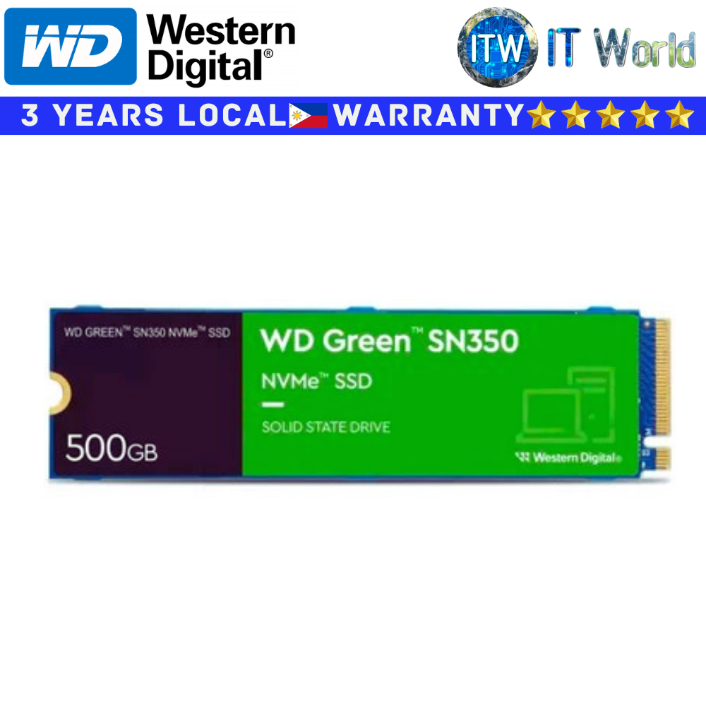 Western Digital 500GB M2 NVMe SSD M.2 NVMe SSD SN350 M.2 2280 Internal (WDS500G2G0C)