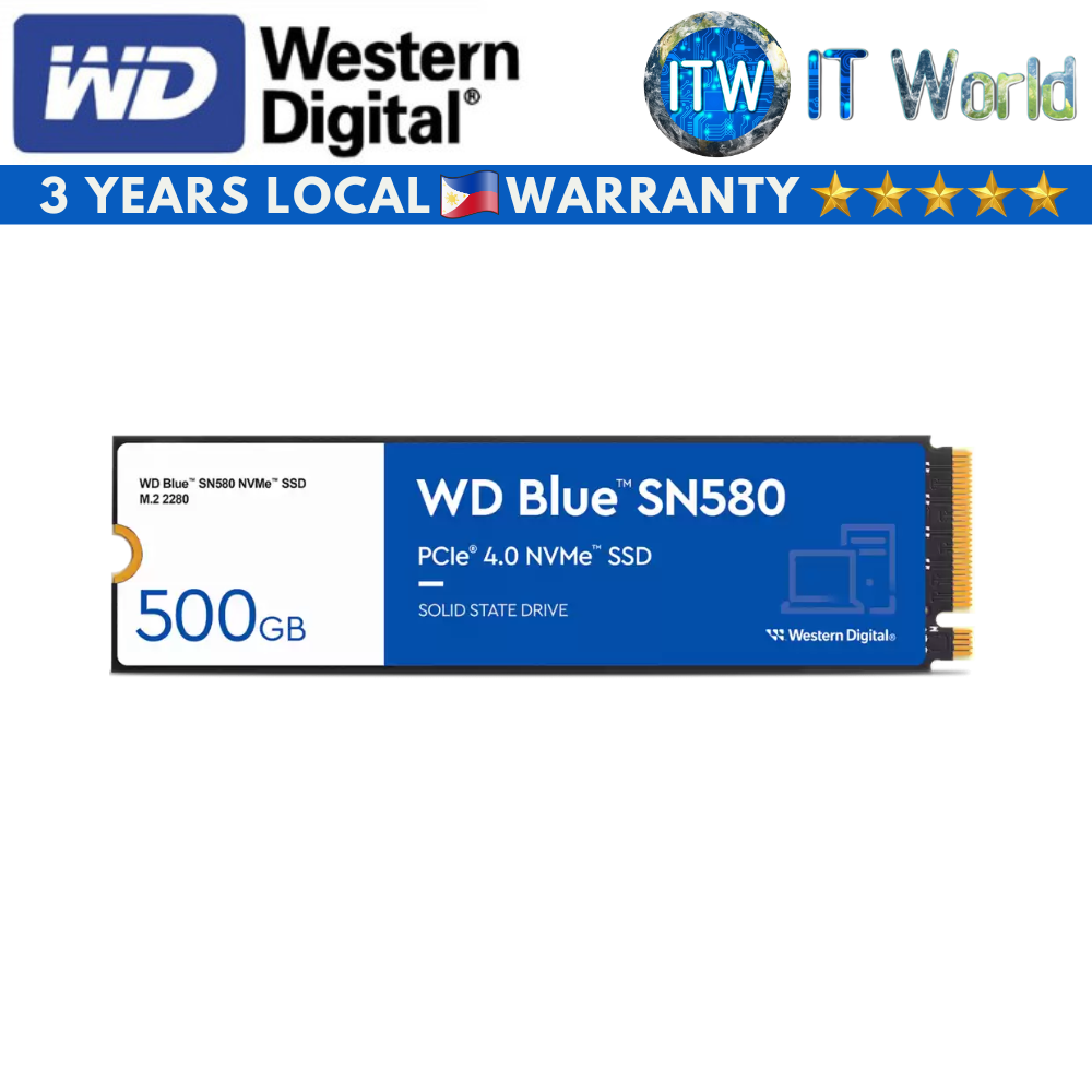 Western Digital Blue SN580 500GB M.2 2280 NVMe Internal SSD (WDS500G3B0E)