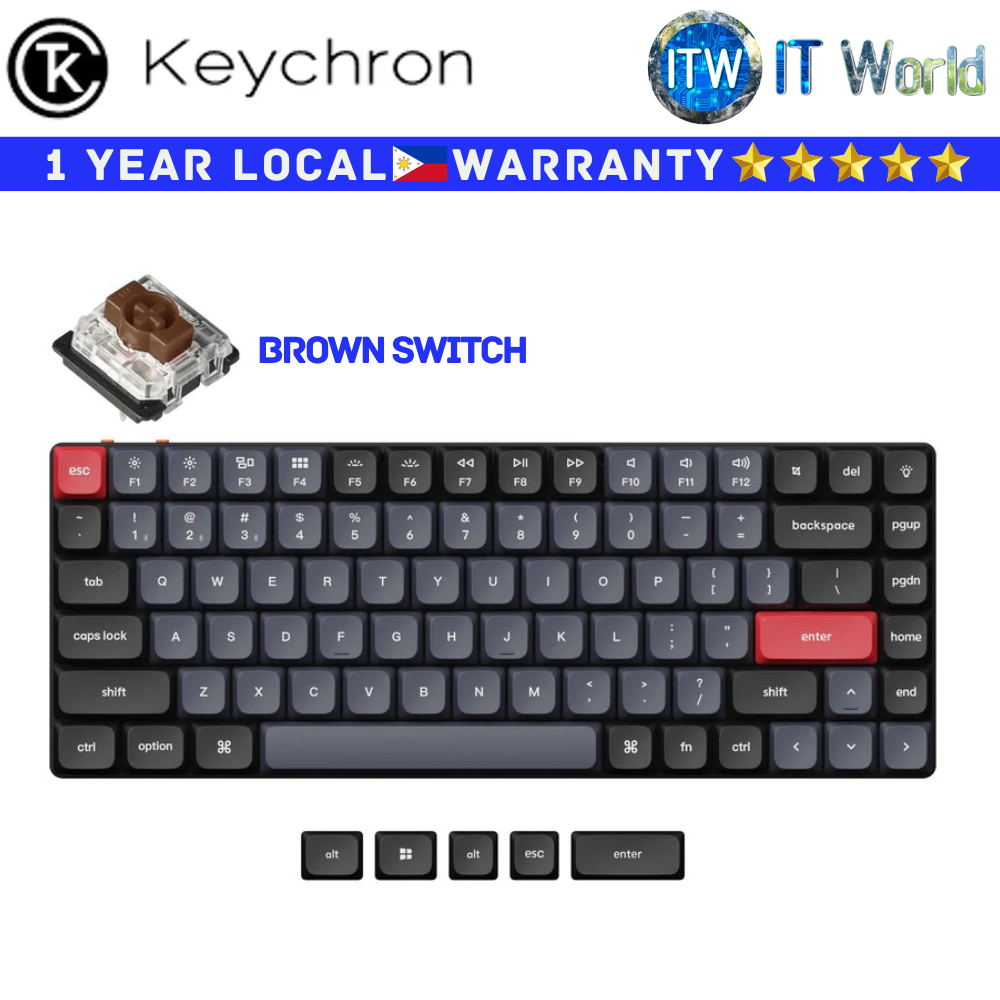 Keychron Wireless Mechanical Keyboard K3 Pro QMK/VIA Black Hot-Swappable Brown Switch (K3P-H3)