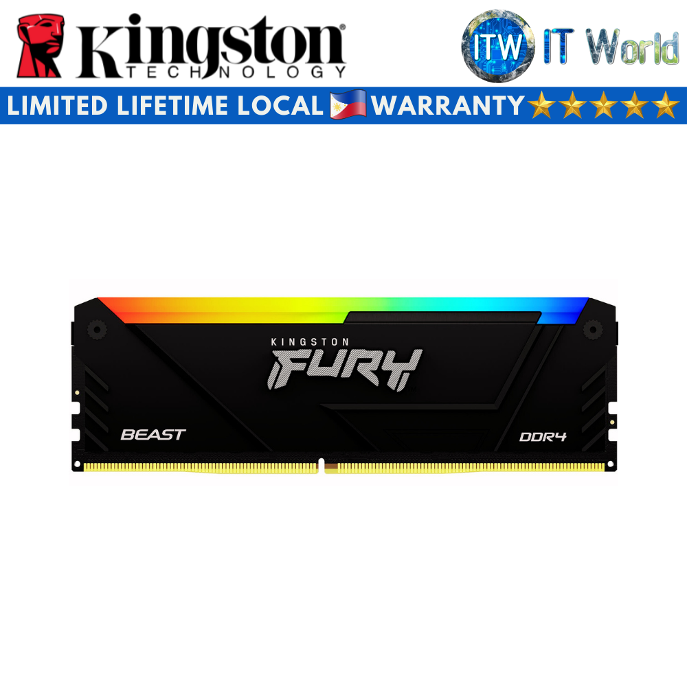 Kingston Fury Beast RGB 32GB (1x32GB) DDR4-3600Mhz CL18 Desktop Memory (KF436C18BB2A/32)