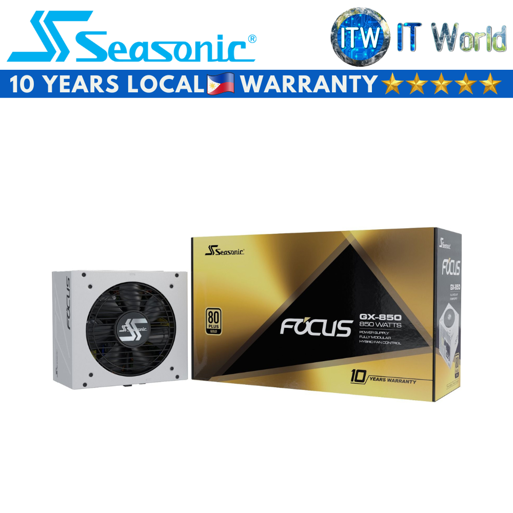 Seasonic Focus GX-850 White 850W 80+ Gold Fully Modular Power Supply Unit (SSR-850FX WHITE)