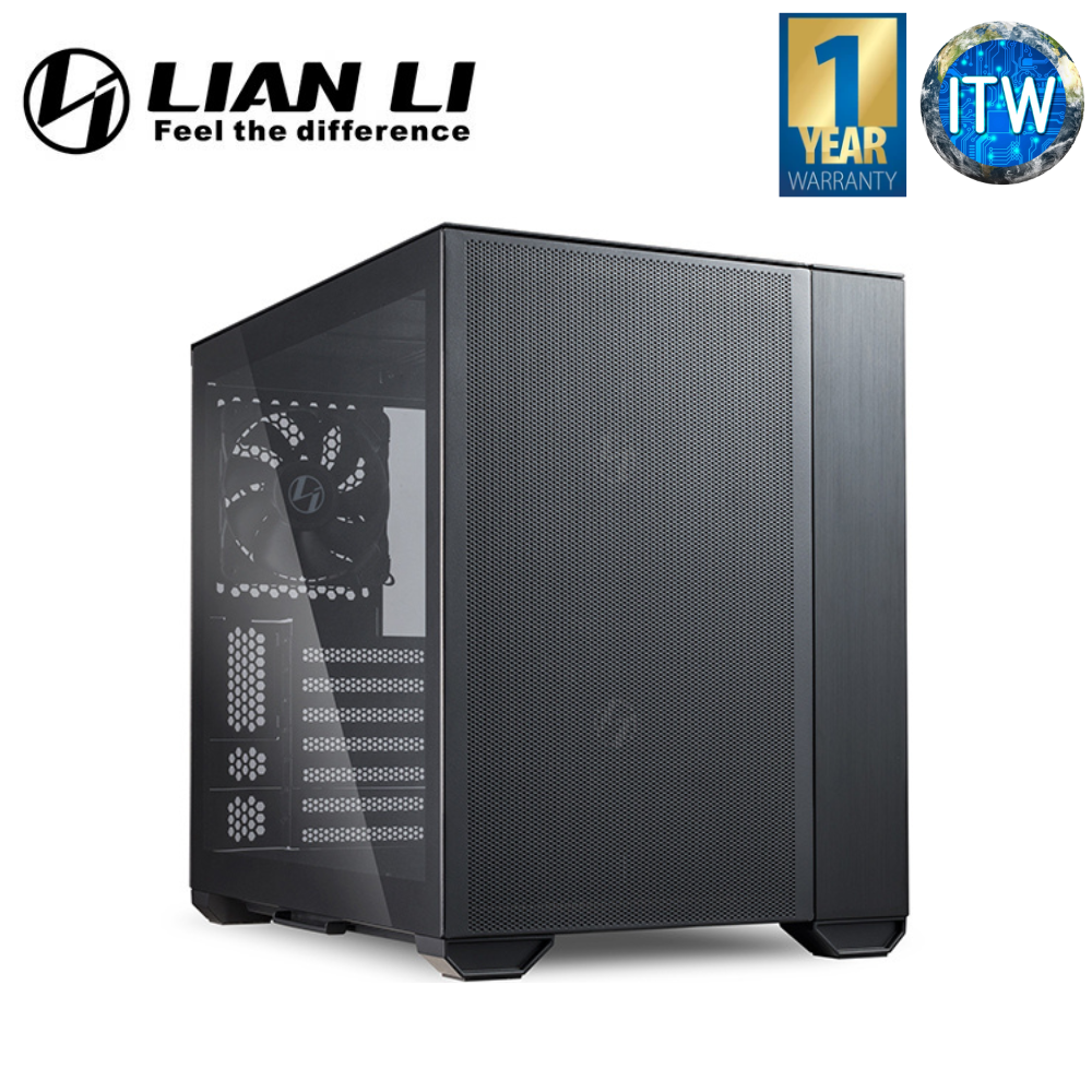 Lian Li 011 Air Mini Black Mesh Front Panel Tempered Glass PC Case (O11AMX)