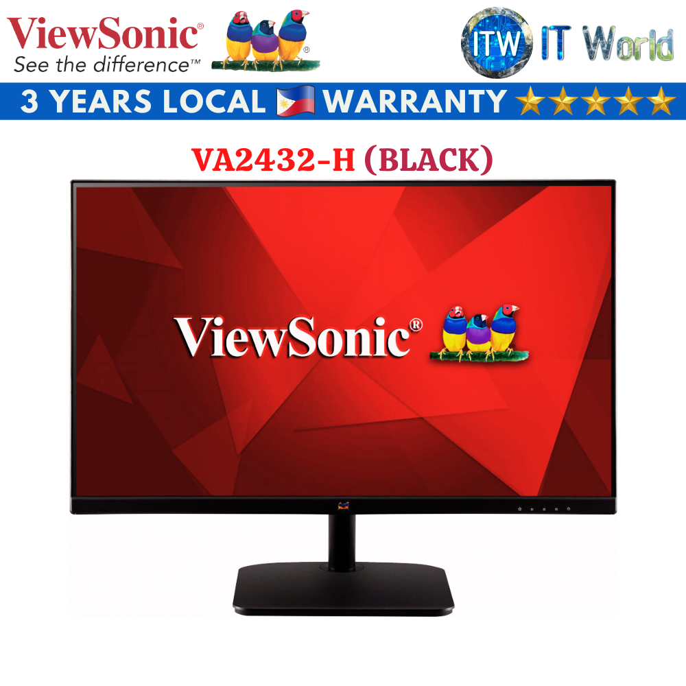 Viewsonic VA2432-H 24&quot; 1920x1080 (FHD), 100Hz, IPS, 1ms Flicker-free Monitor with Frameless Design (Black)