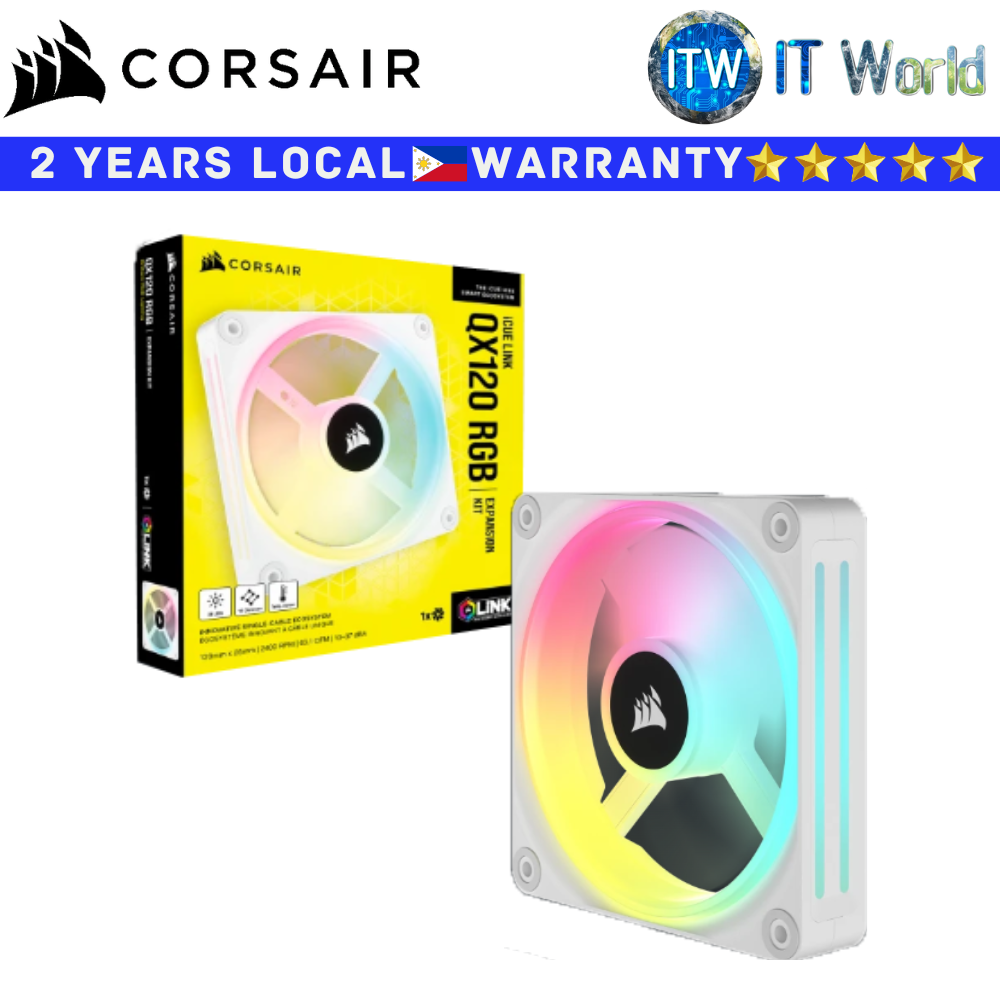 Corsair PC Fan iCUE Link QX120 RGB White 120mm PWM Expansion Kit Single (CS-CO-9051005-WW)