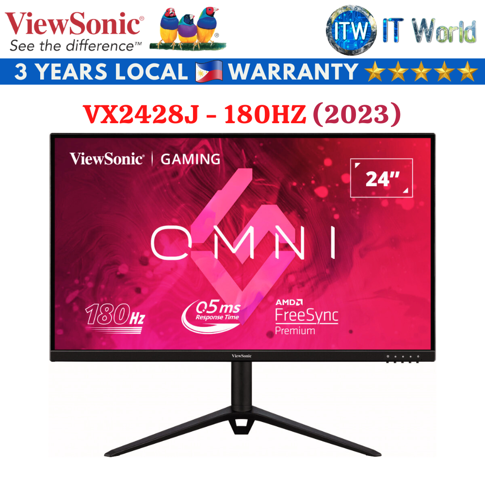 ViewSonic VX2428J / 24&quot; FHD / IPS / 0.5ms / Flicker-free Gaming Monitor (2023 Model)