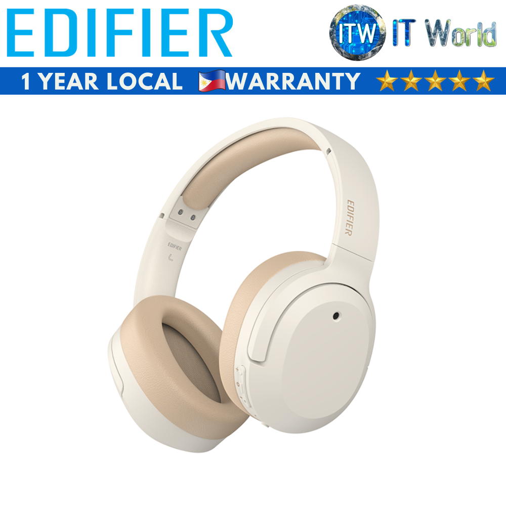 Edifier W820NB Plus | Active Noise Cancelling Bluetooth Stereo Headphones (Ivory)