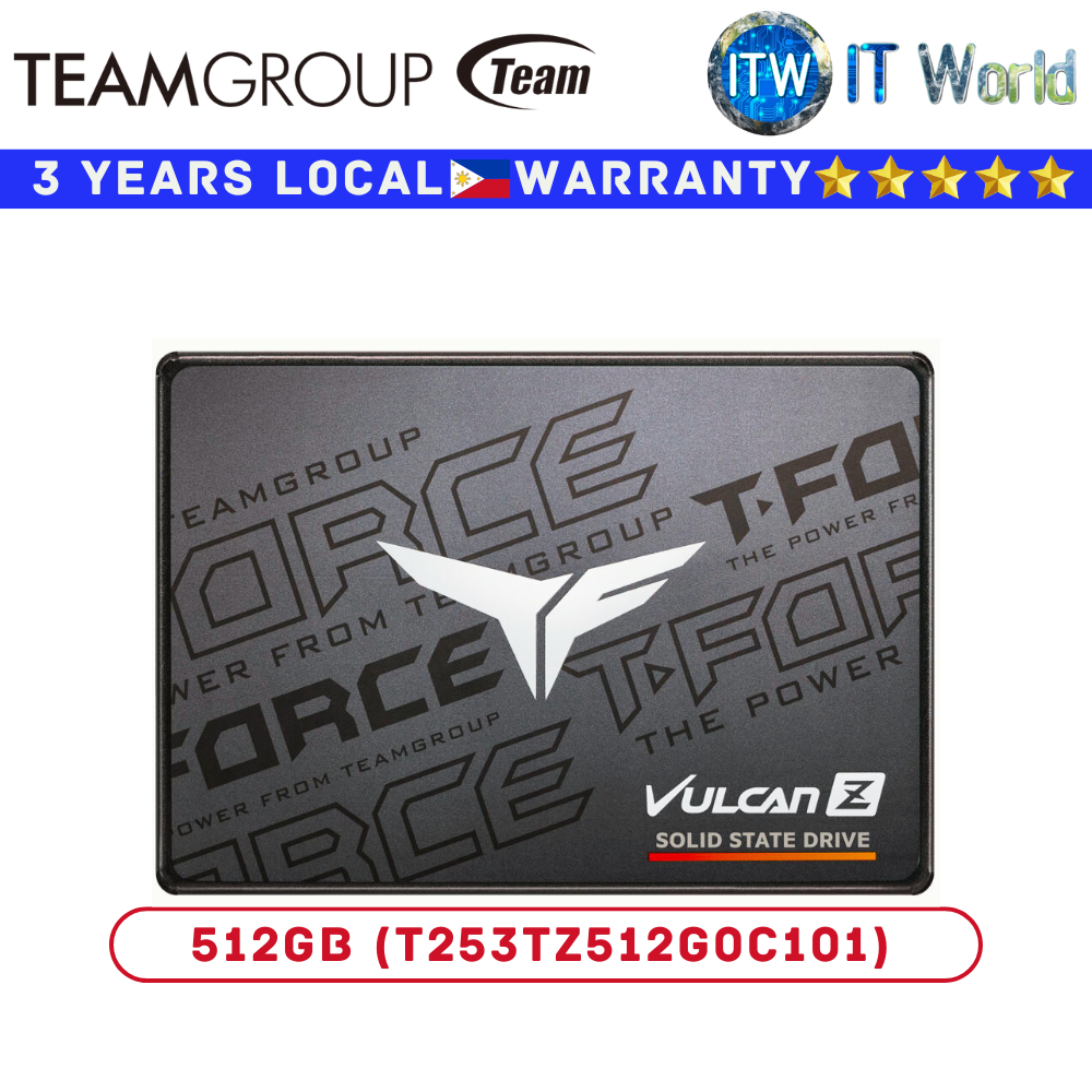 Teamgroup 512GB SSD Vulcan Z Black SATA III 6GB/s Internal (T253TZ512G0C101)