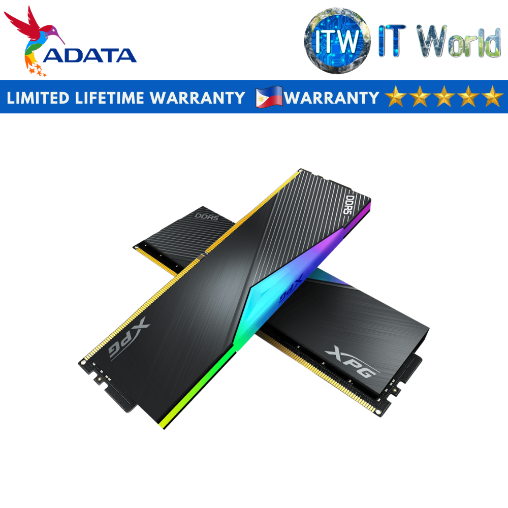 Adata XPG Lancer RGB 32GB (16GBx2) DDR5 CL30 DRAM Desktop Memory (AX5U6000C3016G-DCLARBK)