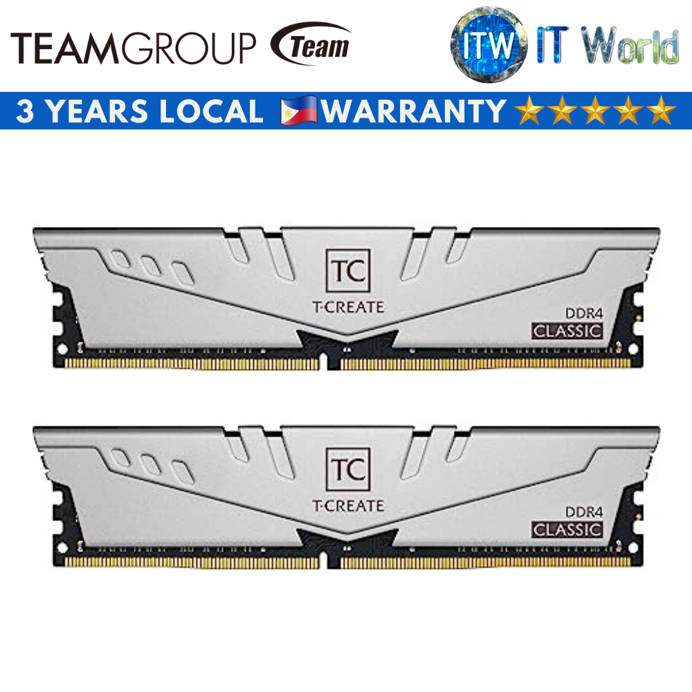 Teamgroup T-Create 16GB(2x8GB) 3200MHz PC4-25600 CL22 1.20V DDR4 Desktop Memory (Silver)