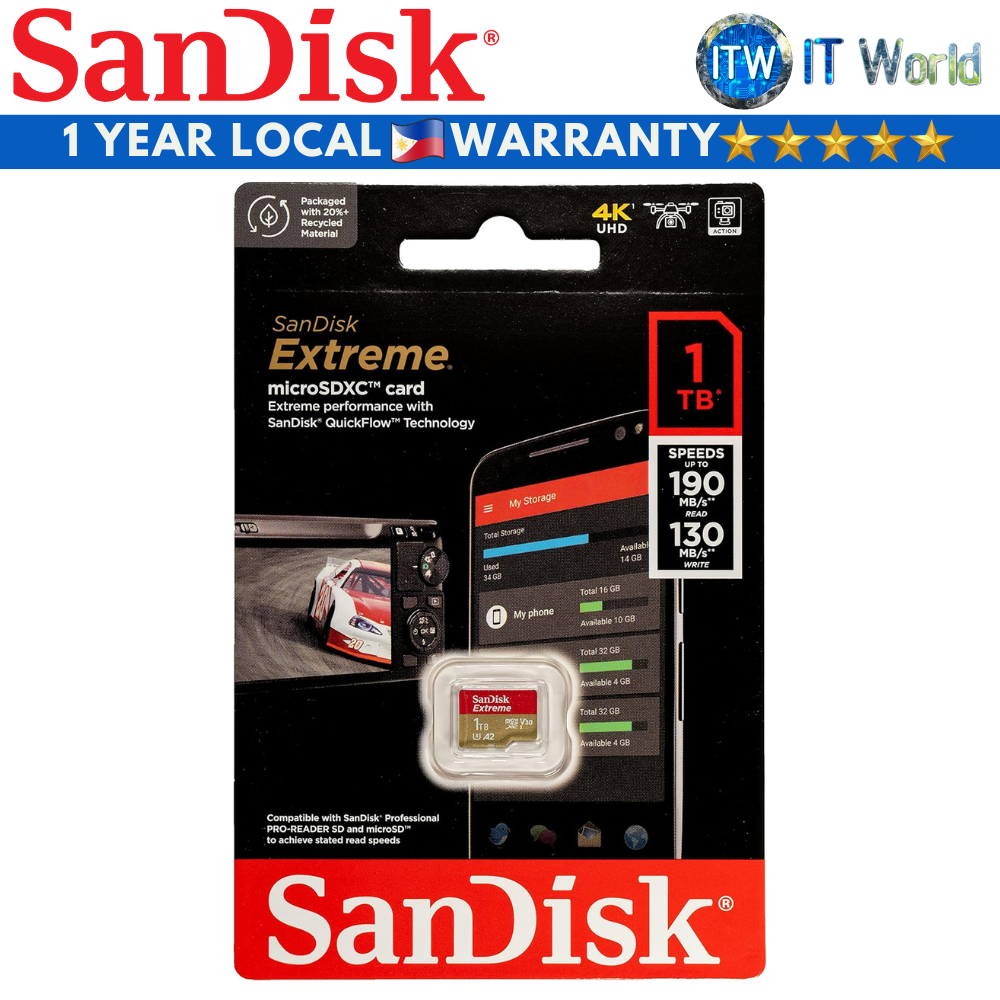 SanDisk Extreme microSDXC Memory Card 1TB (SDSQXAV-1T00-GN6MN)