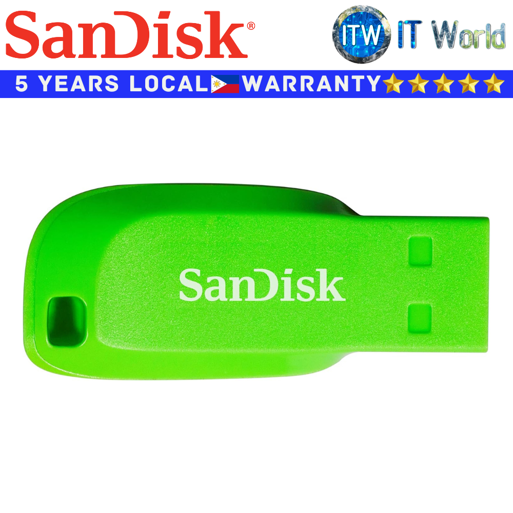 SanDisk Flash Drive 32GB Cruzer Blade USB 2.0 Micro B (Green)