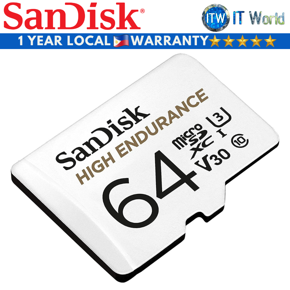 SanDisk SD Card Memory Card High Endurance microSDXC Memory 64GB (SDSQQNR-064G-GN6IA)