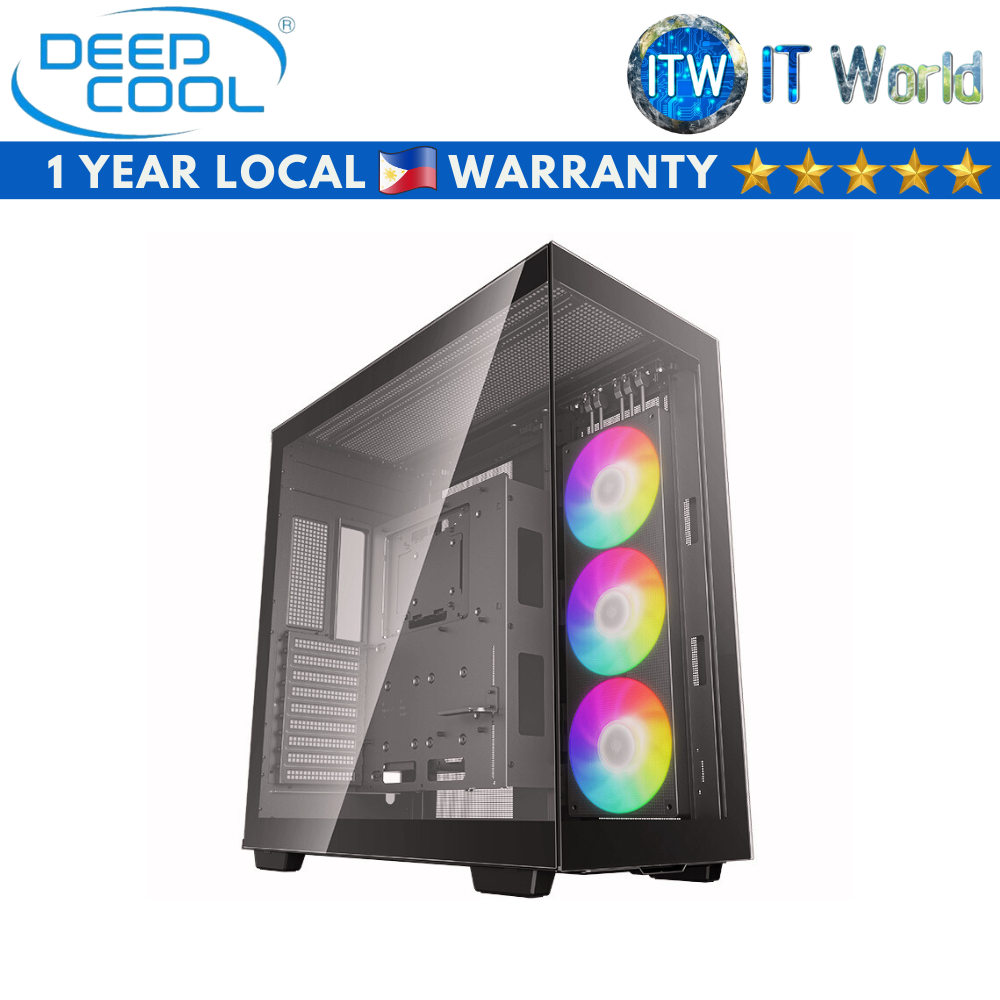 Deepcool CH780 Paronamic Tempered Glass ATX+ PC Case (Black | White) (Black)