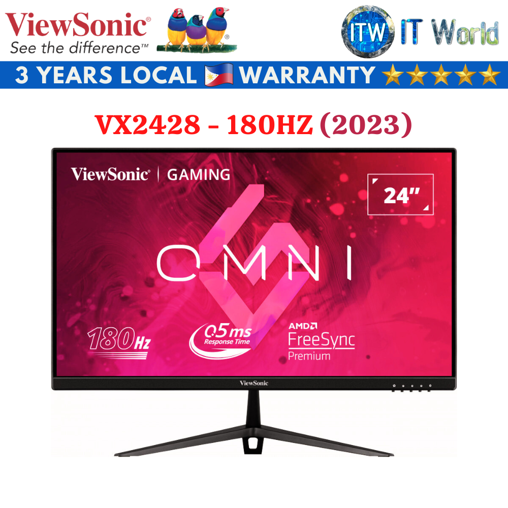 Viewsonic VX2428 / 24&quot; (1920x1080) FHD / IPS / 0.5ms / Flicker-free Gaming Monitor (2023 Model) (VX2428-180Hz)