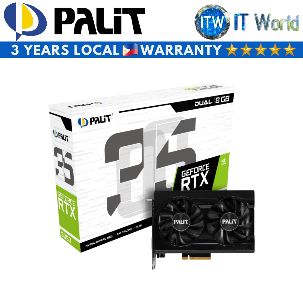 Palit Dual Geforce RTX 3050 8GB GDDR6 Graphic Card (NE63050018P1-1070D)