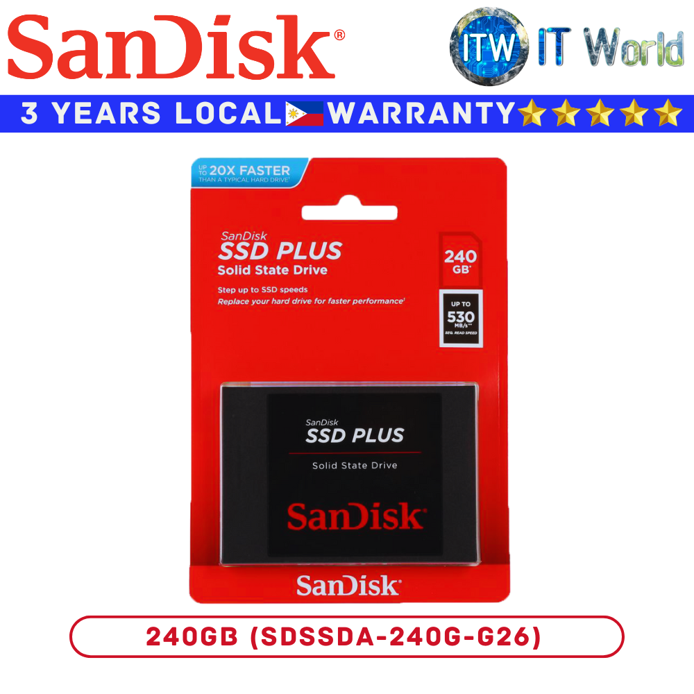 SanDisk 240GB SSD Plus 2.5-inch SATA Internal (SDSSDA-240G-G26)